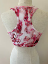 Load image into Gallery viewer, Cropped racer back top pink leopard smudge
