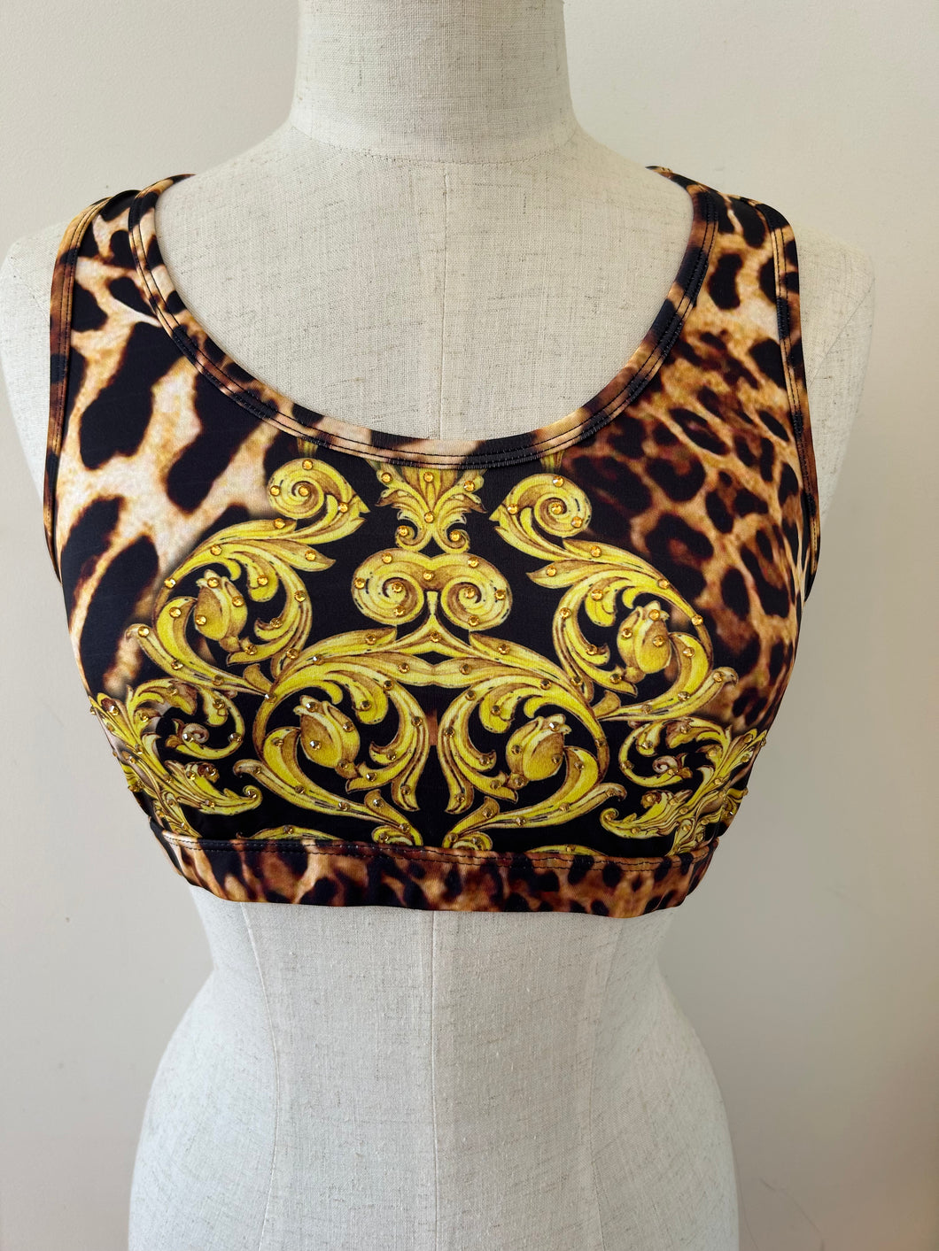 Cropped racer back top Tiger Royal