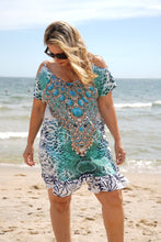 Load image into Gallery viewer, Cold Shoulder Dress Emerald
