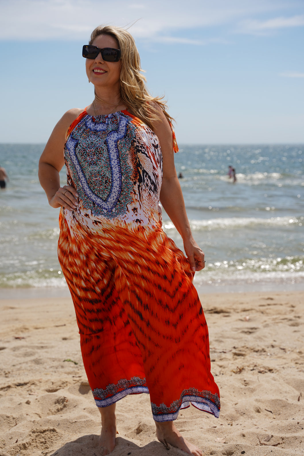 Drawstring Dress Coral Snake