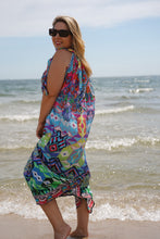 Load image into Gallery viewer, Drawstring Dress Forest Ikat
