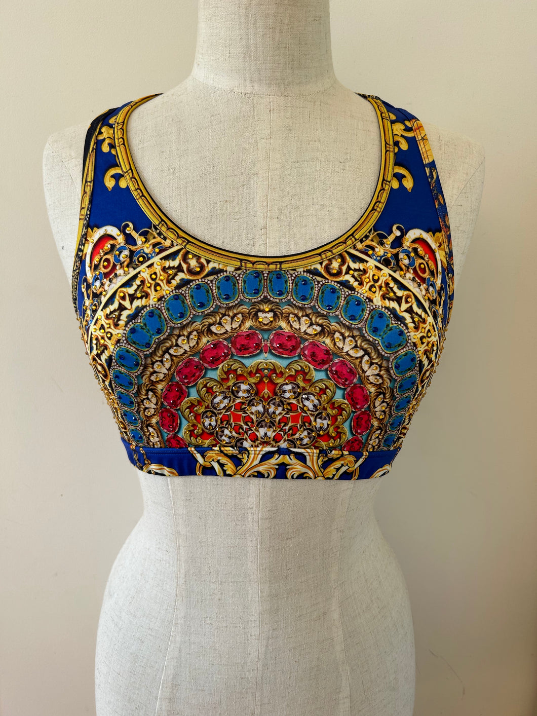 Cropped racer back top Miami blue