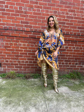 Load image into Gallery viewer, Maxi Kaftan Miami Blue Black
