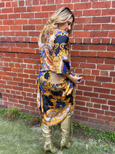 Load image into Gallery viewer, Maxi Kaftan Miami Blue Black
