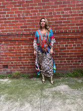 Load image into Gallery viewer, Maxi Kaftan Red Feather Dreams
