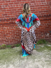Load image into Gallery viewer, Maxi Kaftan Red Feather Dreams
