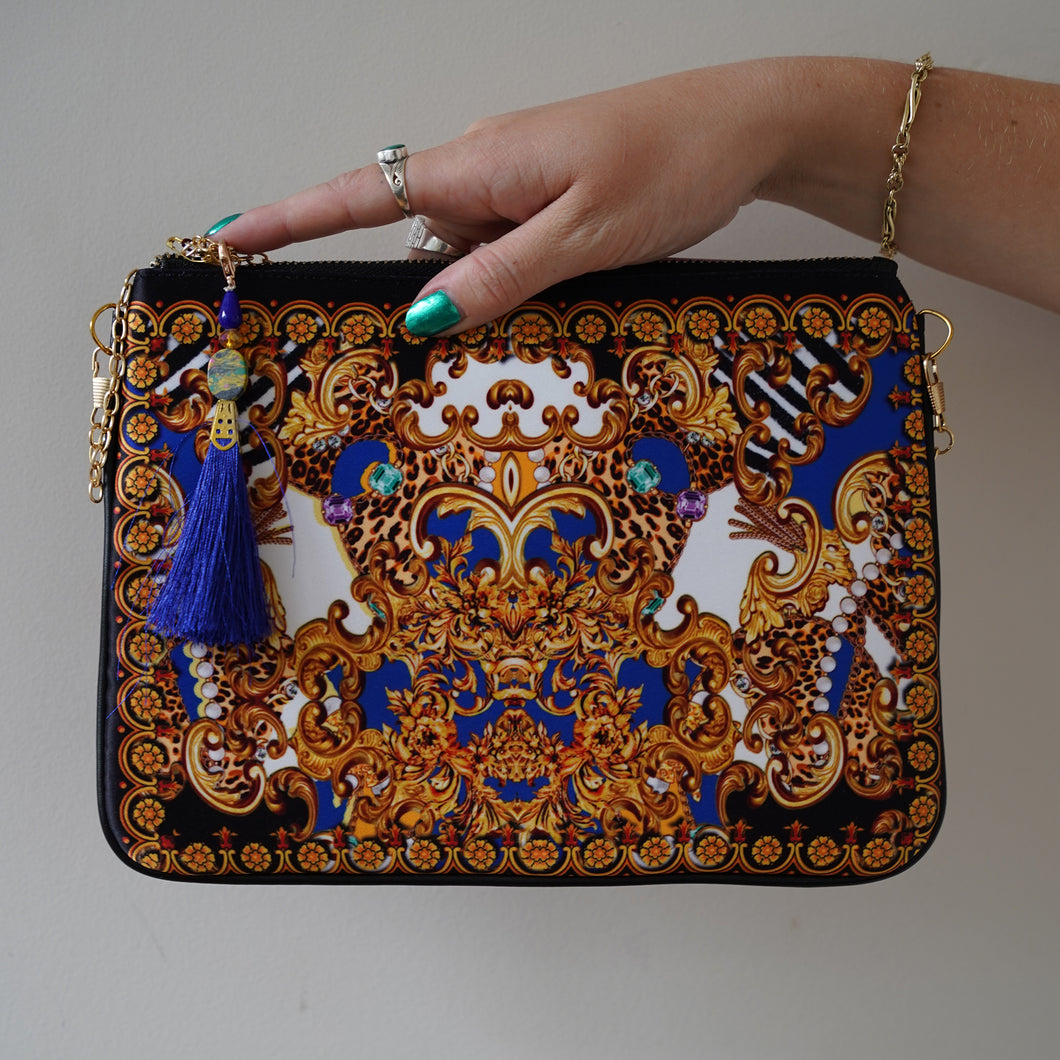 Printed Clutch bag - Miami Blue